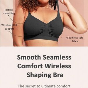 Smooth Seamless Comfort Wireless Shaping Bra - Black